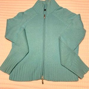 Lord & Taylor Cashmere mock turtleneck cardigan size S